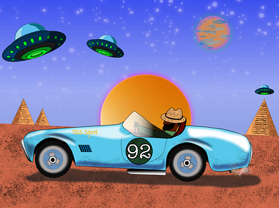 Funky Town affinity designer album cover alien branding car classic car dallas desert design egypt graphic design icon illustration logo ufo vector