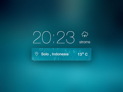 Clock widget android app clock icon ilustration ios ipad iphone minimal simple weather widget