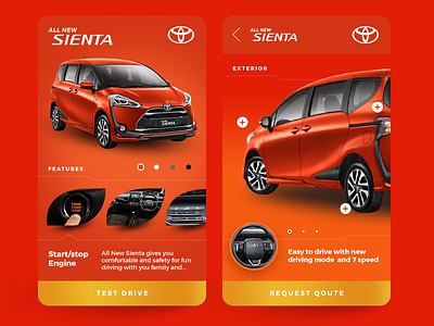 Toyota Sienta - App Concept android app apple car interface ios ipad iphone mobile orange sienta toyota