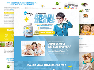 WIP BrainBears blue clean company css html layout smart webdesign yellow