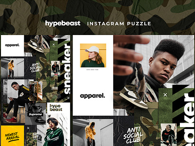 Hypebeast - Instagram puzzle adidas army fashion hoodie hypebeast instagram moodboard nike offwhite puzzle sneaker socialmedia streetwear supreme urban