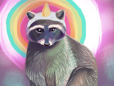 Raccoonicorn Illustration