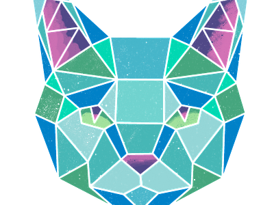 Geometric Cat Face Illustration cat colorful design geometric geometric animal illustration product design surface design