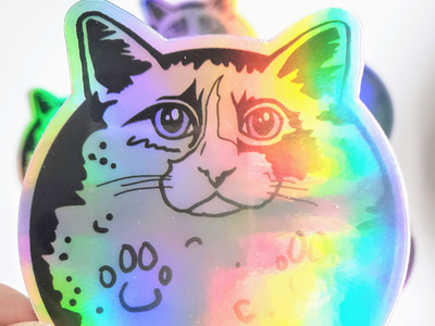 Moon Cat Sticker animal illustration cat colorful design illustration product design surface design
