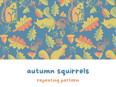 Autumn Squirrels Repeating Pattern