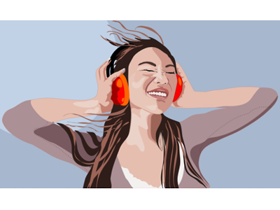 Asiangirl Headphones Vectorillustration Stefan Lindblad 2016 coreldraw illustration vector