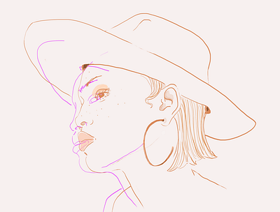Woman with a hat art design graphic design illustration illustrator portrait woman