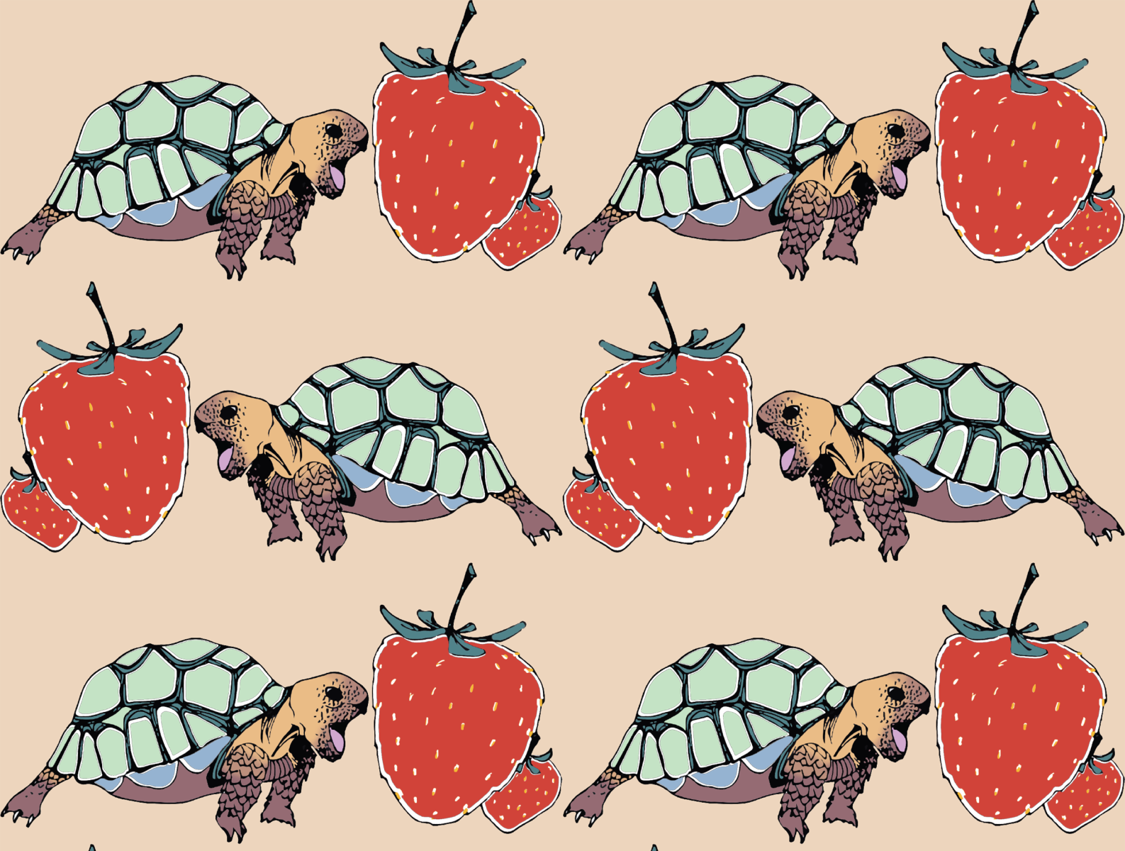 Turtles & Strawberries by Christelle on Dribbble