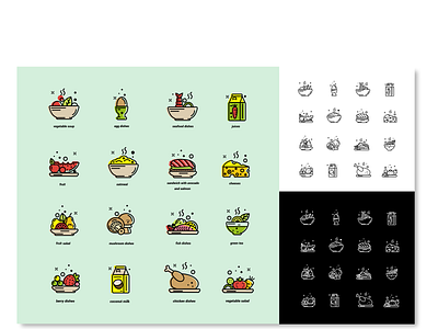 Healthy food flat icons set design graphic design icon illustration vector