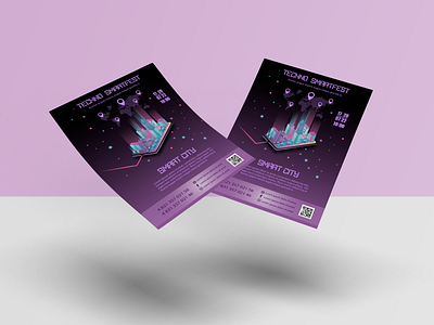 Flyer for the festival of modern technologies branding design graphic design illustration vector