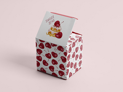 Sweet gift packaging for Valentine's Day branding graphic design illustration vector