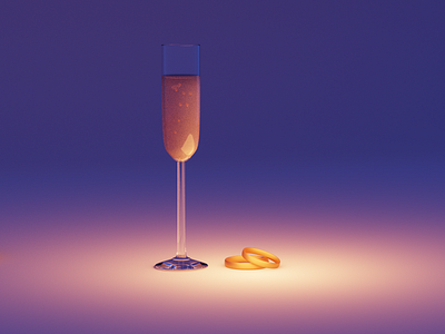 Asking 3d art blender blue champagne fancy illustration marriage