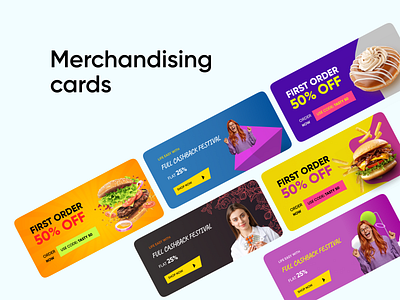 Merchandising Cards-Food & Pharmacy Mobile apps