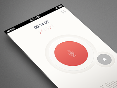 MONO recorder app (v.01) design francoroncoroni gui icons interface ios iphone minimal mobile photoshop recorder simple stevebuffoni ui user ux