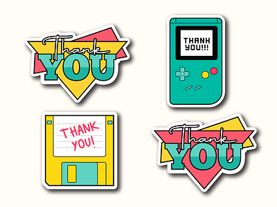 90s Kitchen Catering Thank You Stickers branding design graphic design illustration vector