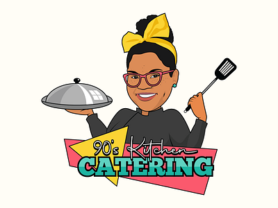 90s Kitchen Catering Logo branding design graphic design illustration logo vector