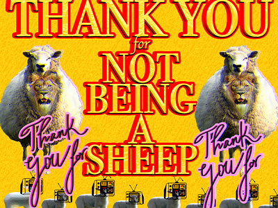 Thank you for not being a sheep - web site graphics