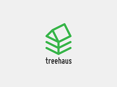 Treehaus branding green house isometric logo logotype roof tree wood