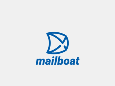 Mailboat animated animation blue boat branding envelope logo logotype mail sail service