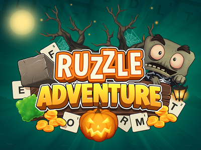 Halloween game logo halloween logo design mobile games ruzzle ruzzle adventure