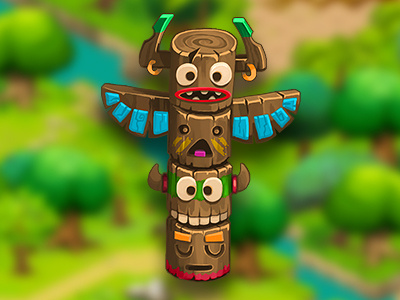 Totem pole, for Ruzzle Adventure game art game graphics mobile game ruzzle ruzzle adventure totem