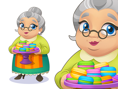 Old Lady Agatha 2d art 2d character character character design cookies lady mobile game art old lady puzzle game