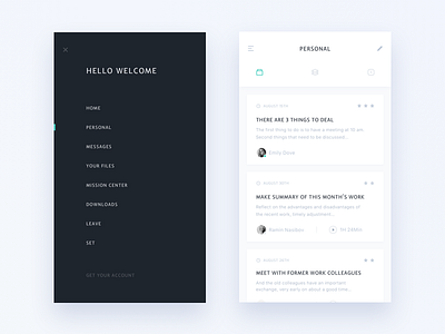 Task interface chat design menu task ui ux