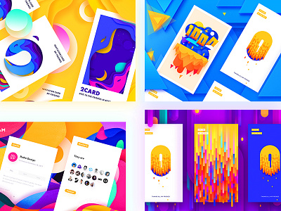 Fours app colorful combination design radesign rdd ui ux