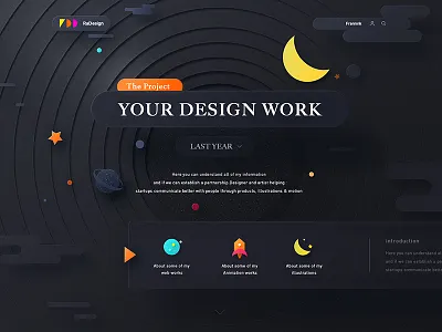 Rotating black color design planet radesign rdd space ui web