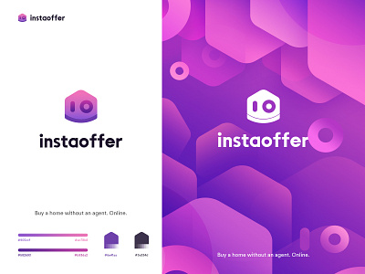 Instaoffer logo branding color design house logo purple radesign rdd