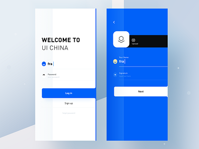 uicn part one app blue clean design login radesign rdd signup ui ux