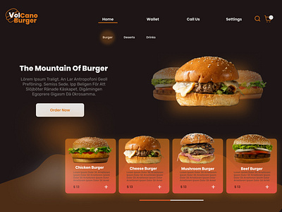 Volcano burger 
home page
UI/UX WEB Design