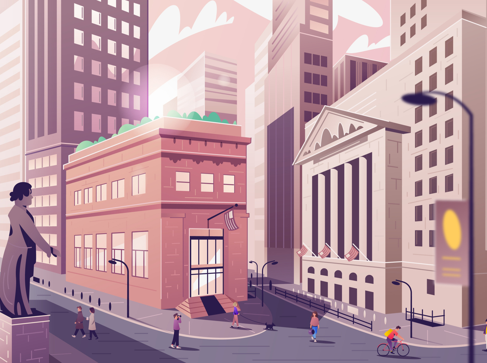 Wall Street | New York by Dima Moiseenko for Felic Art on Dribbble