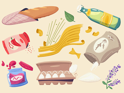 Grocery cartoon design farm food food illustration grocery illustration marketplace vector