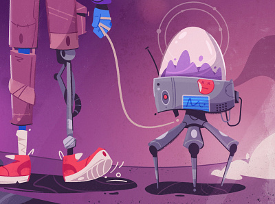 Biorobot art bio cartoon character design future futuristic illustration robot tech vector