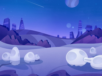 Some planet in space architecture art cartoon future illustration night planet space tech