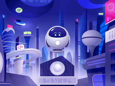Gatsboy City art cartoon character design future futuristic illustration robot tech vector
