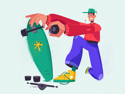 Skate art cartoon character design funny illustration skateboard skater vector