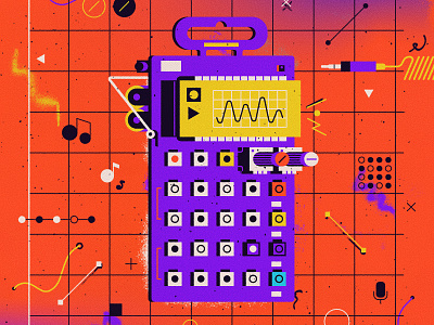 Pocket Operator analog art design electronic geek grid illustration music musician vector