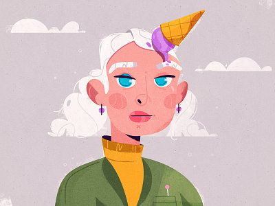 ☁️ 2d art character characterdesign cloud funny girl icecream illustration