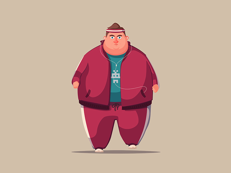 Fat man is running by Dmitry Moiseenko on Dribbble