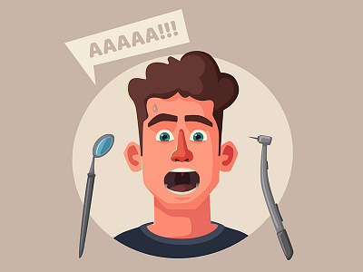 Fear of a dentist art character dentist fear illustration man person scared