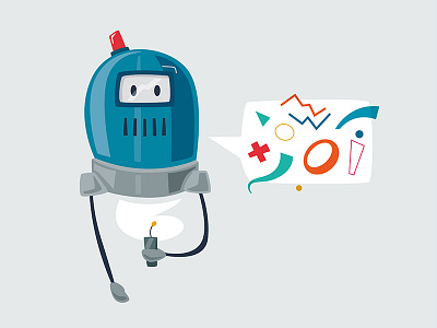 Surprised android android character emotion funny illustration robot translate vector
