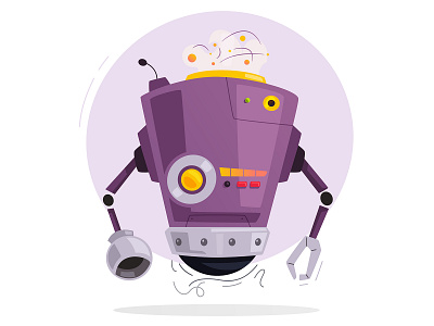 Robot android cartoon character design future illustration robot sci fi vector