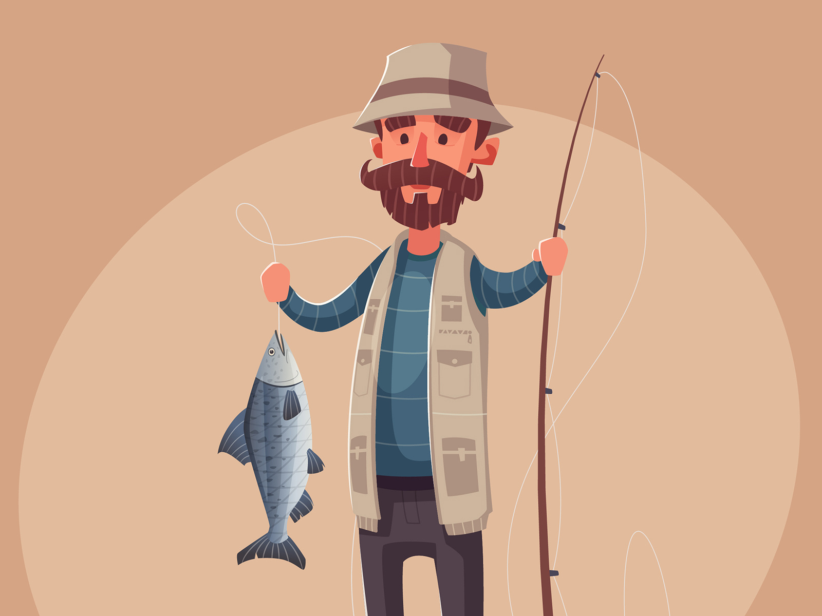 Happy fisherman by Dima Moiseenko on Dribbble