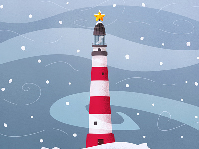 Decorated lighthouse cartoon decorated design holidays illustration lighthouse vector winter