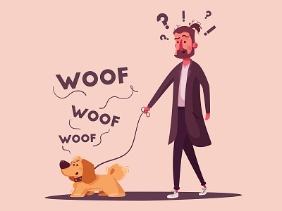What happened? cartoon character comics dog funny illustration pet vector