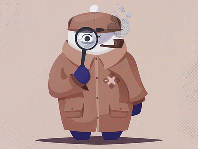 Sherlock Mascot cartoon character funny illustration mascot sherlock vector