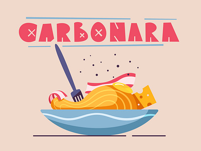 Italian cuisine | Carbonara cartoon cuisine design food illustration italian pasta vector