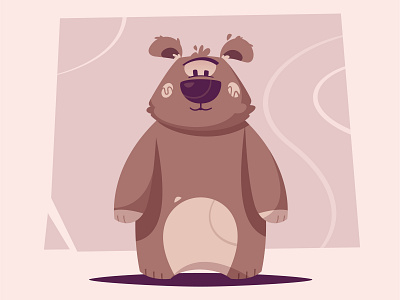 Bear character animal bear cartoon character cute design flat fluffy funny grizzly illustration mascot vector